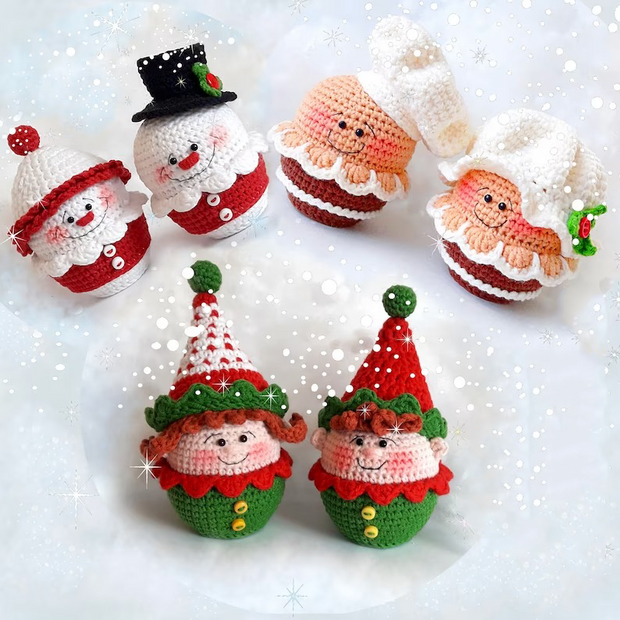 crochet PATTERN for Set Christmas toys