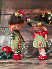 Amigurumi Pattern ELF Alder& Alin Doll Crochet
