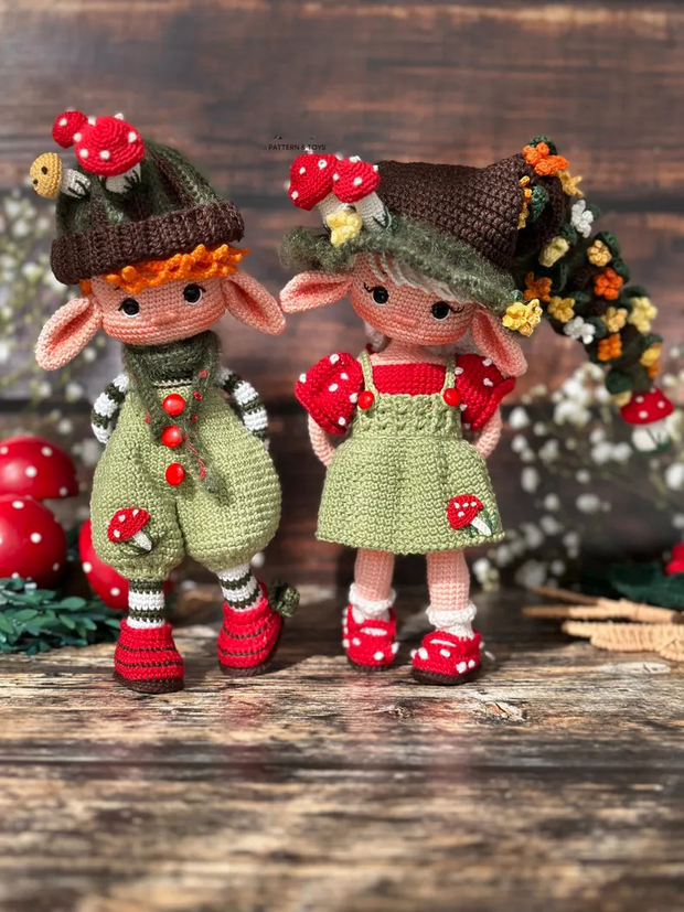 Amigurumi Pattern ELF Alder& Alin Doll Crochet