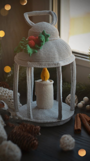 Christmas Lantern with a whimsical Elf Toy Pattern