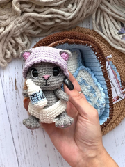 Crochet Pattern Baby Cat in a Basket