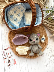 Crochet Pattern Baby Cat in a Basket