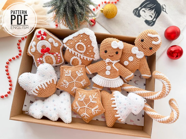 Crochet Gingerbread Ornaments