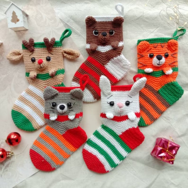 Set 5 in 1 Stocking Tiger Bunny Deer Cat Bear