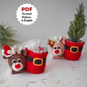 Cute Christmas REINDEER planter crochet pattern