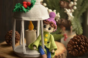 Christmas Lantern with a whimsical Elf Toy Pattern