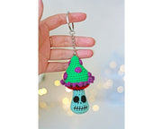 Skull mushroom crochet keychain pattern