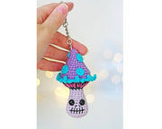 Skull mushroom crochet keychain pattern