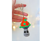 Skull mushroom crochet keychain pattern