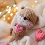 Crochet pattern Valentine’s Day toy otter with heart