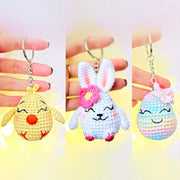 Easter egg keychain crochet pattern set 3 in 1