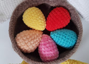 Crochet pattern amigurumi Easter hen basket with eggs