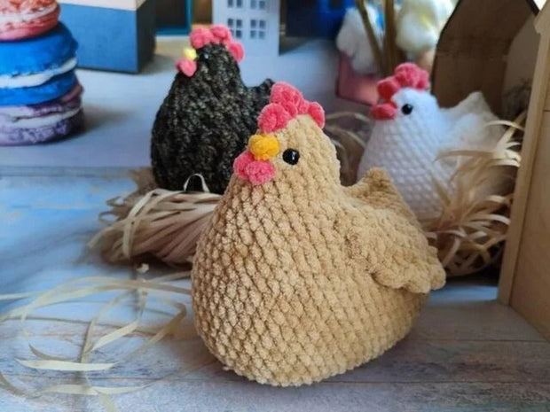 Stuffed Plush Easy Cute Chicken Amigurumi crochet Animal Toy pattern