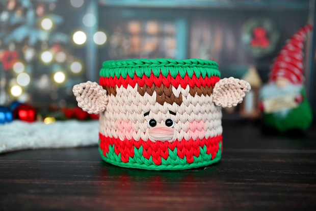 set of 3 Christmas baskets crochet patterns