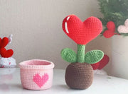 Valentine Heart Plant in a Pot Crochet Pattern