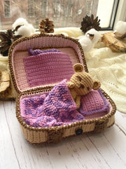 Crochet Pattern Teddy Bear in Suitcase