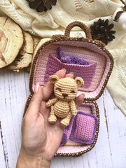 Crochet Pattern Teddy Bear in Suitcase