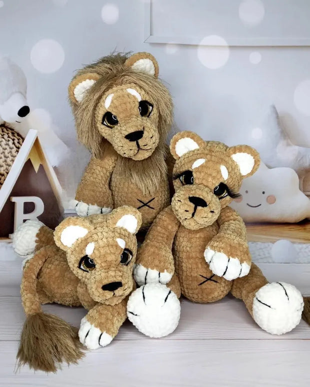 2-in-1 Lion Pride and Baby Lion Crochet Pattern