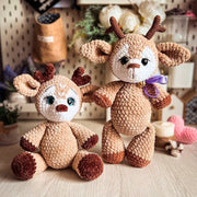 deer crochet pattern, christmas reindeer with outfit