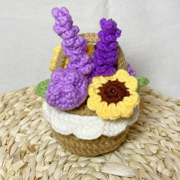 Crochet Pattern  Flower Basket and Flowers