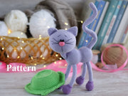 Crochet Pattern cat St Valentine day gift idea