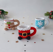 Set of 6 crochet patterns Christmass mugs